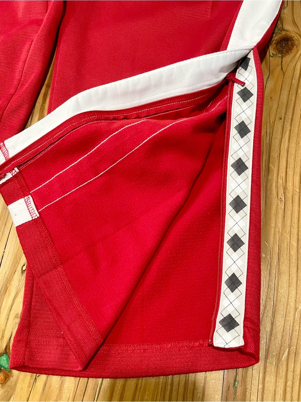 VTG Nike Tracksuit Mens 3XL Red White Sweatsuit Argyle Trim Y2K 90s Track Set - Picture 12 of 14